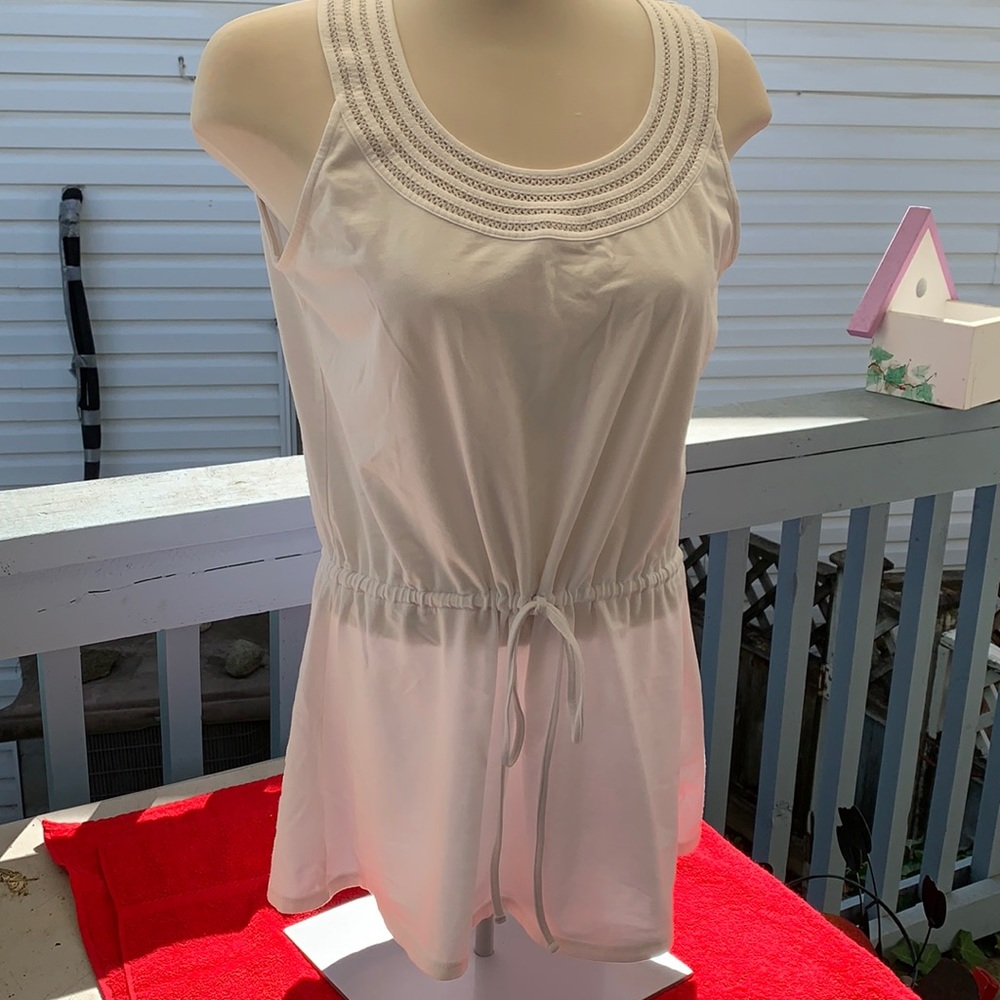 White longer tank top